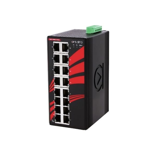16-Port Industrial Gigabit Unmanaged Ethernet Switch, w/16-10/100/1000Tx